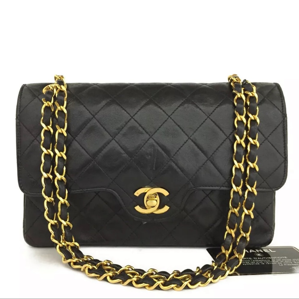 S0LD 7/8/22 CHANEL Classic Medium Double Flap Gold Chain Bag +Serial Card - Picture 1 of 17